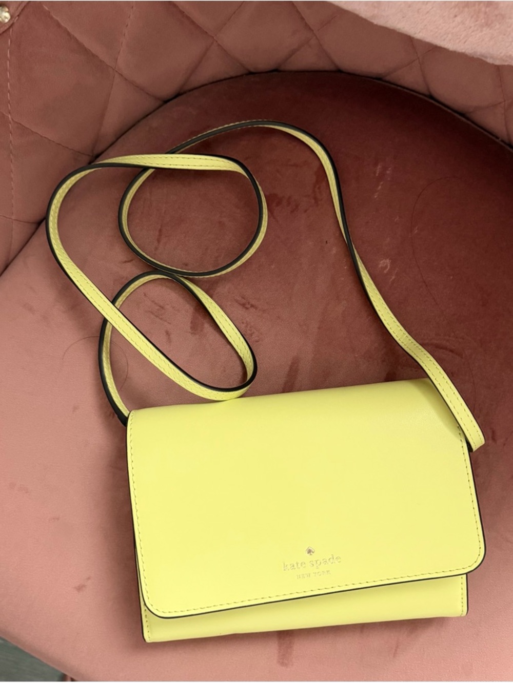 kate spade Lemon Yellow Leather Crossbody Bag